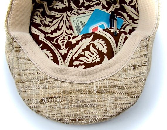 Custom Handmade ADD-ON - Inside Pocket in Hat Lining to Stow Personal Belongings