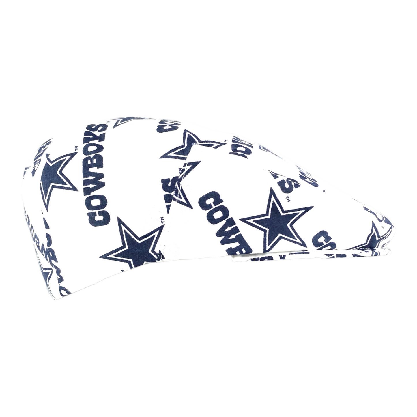Custom Made Jeff Cap Handmade in Dallas Cowboys White Print Fabric