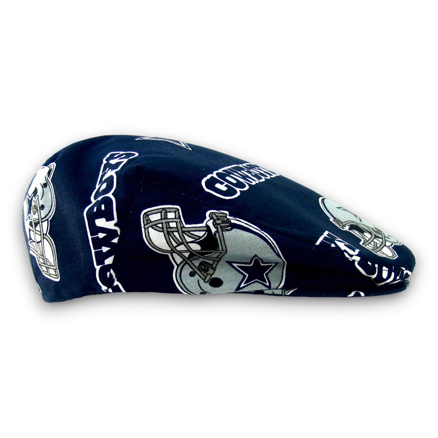 Custom Made Jeff Cap Handmade in Dallas Cowboys Logo Print Fabric