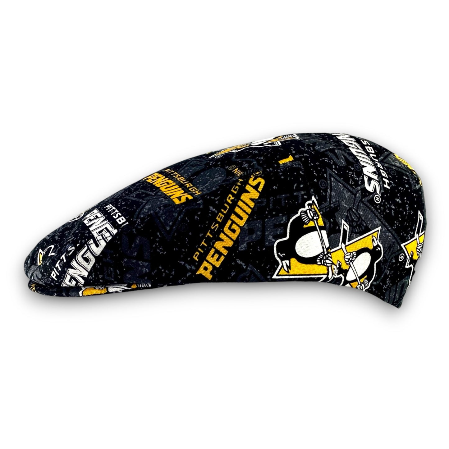 Custom Handmade Jeff Cap in Pittsburgh Penguins Logo Print Fabric
