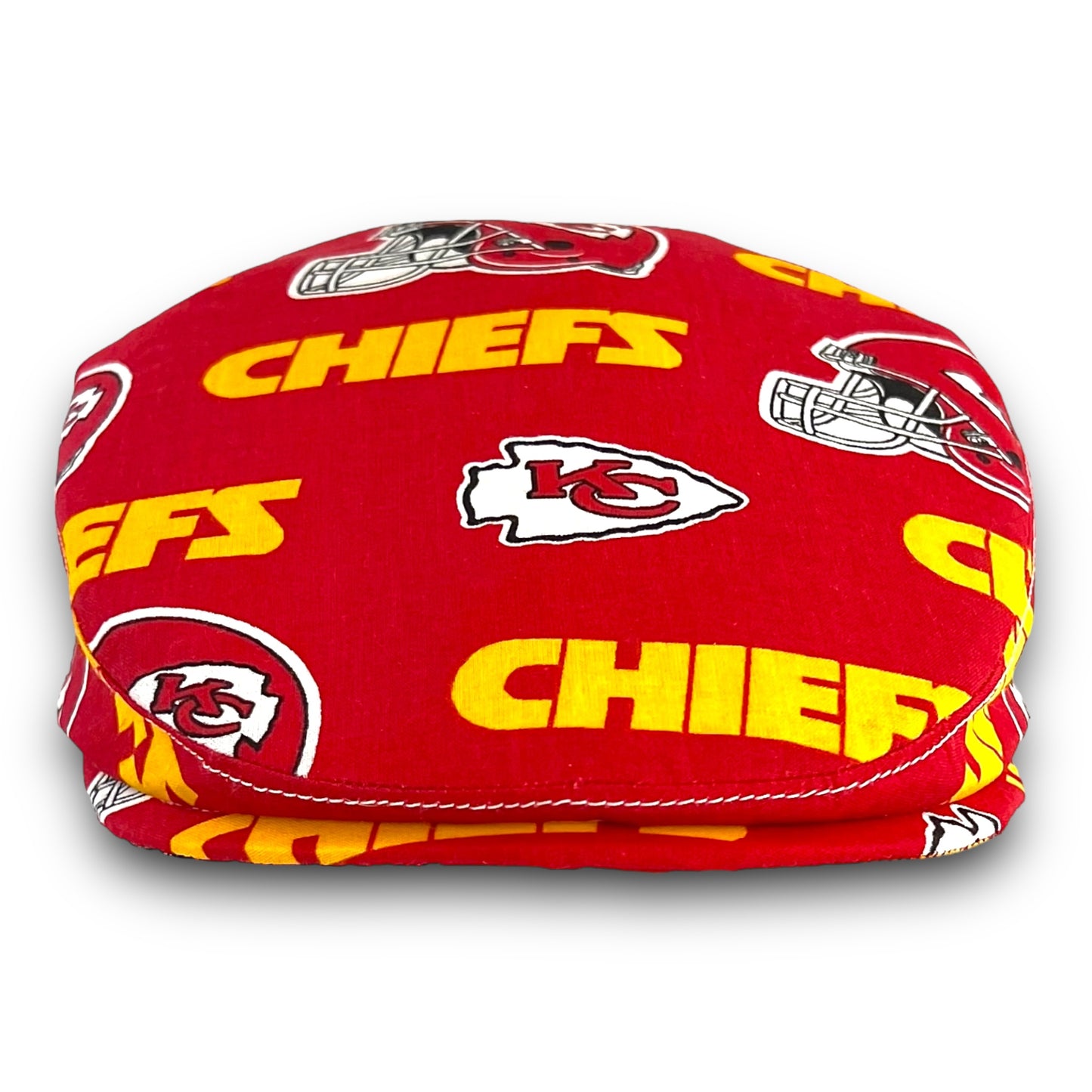 Custom Handmade Jeff Cap in Kansas City Chiefs Logo Print Fabric