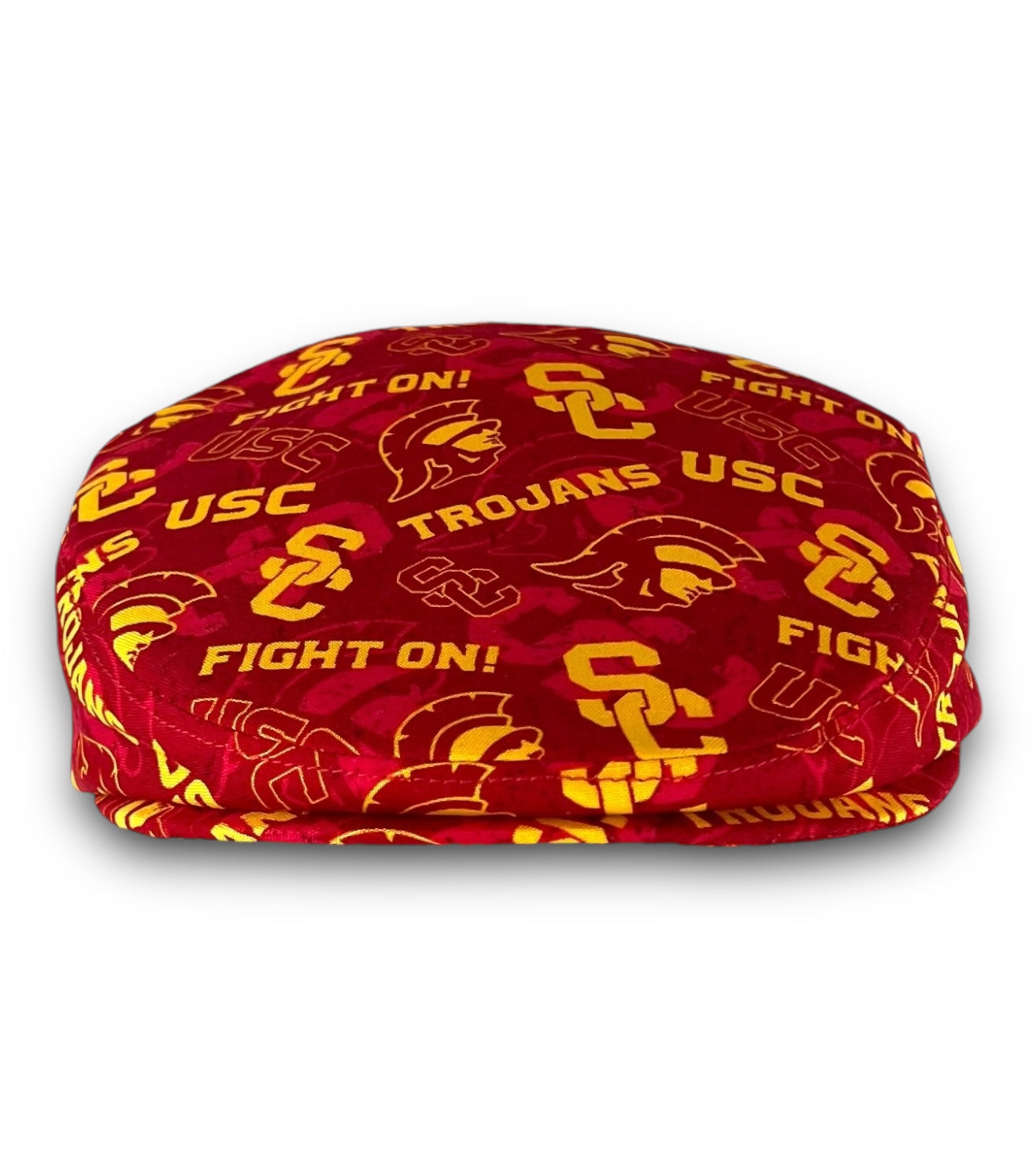 Custom Handmade Jeff Cap in USC University of Southern California Trojans Tone on Tone Print Fabric