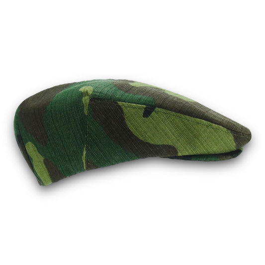Custom Handmade Green Camouflage Flat Cap