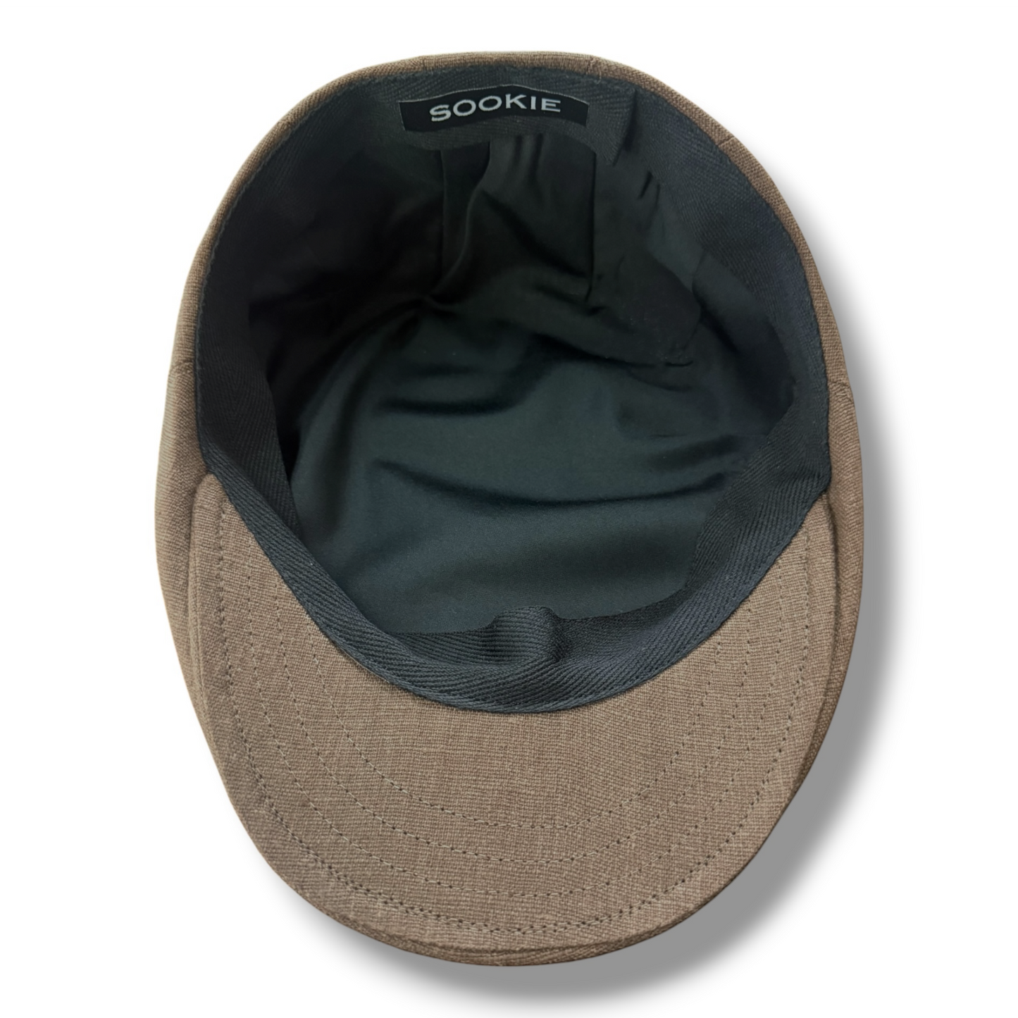 Custom Handmade  Dark Chocolate Brown Linen Flat Jeff Cap, Ivy Cap, Driving Cap for Men, Women, and Children