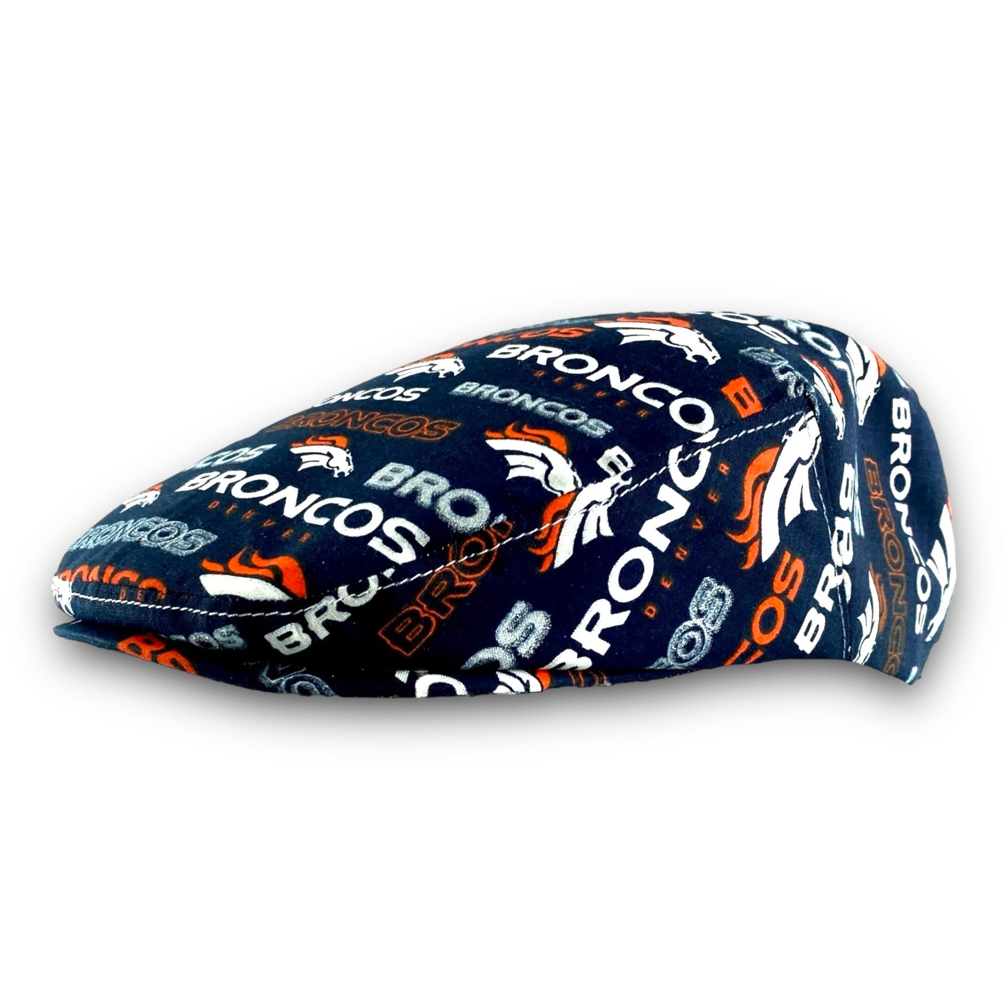 Custom Handmade Jeff Cap in Denver Broncos Glitter Logo Print Fabric