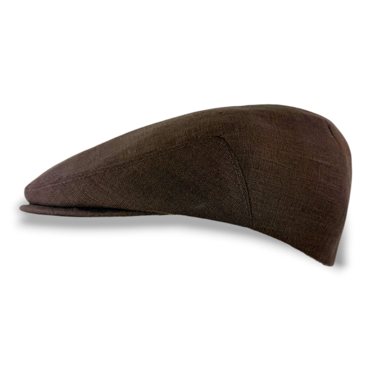 Custom Handmade  Dark Chocolate Brown Linen Flat Jeff Cap, Ivy Cap, Driving Cap for Men, Women, and Children