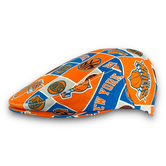 Custom Handmade Jeff Cap in New York Knicks Block Print Fabric