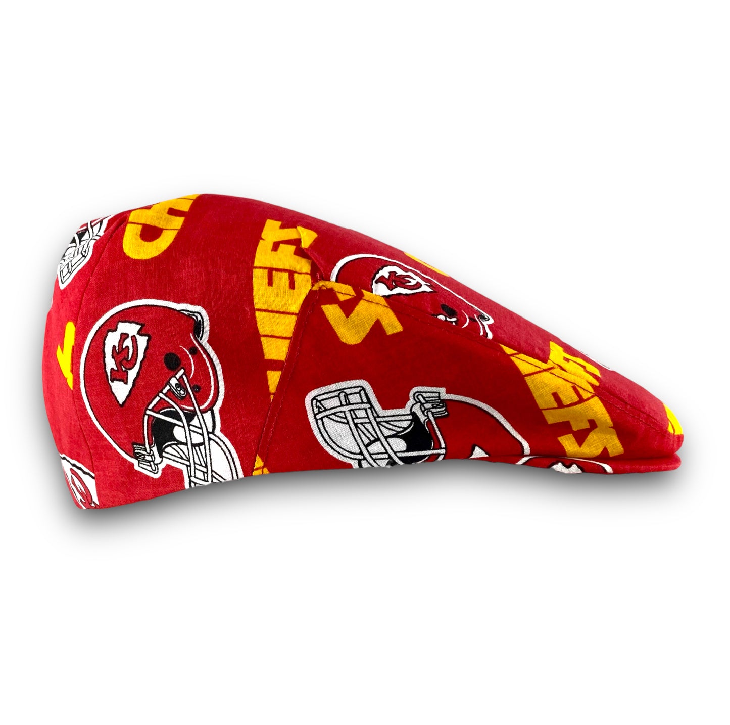 Custom Handmade Jeff Cap in Kansas City Chiefs Logo Print Fabric