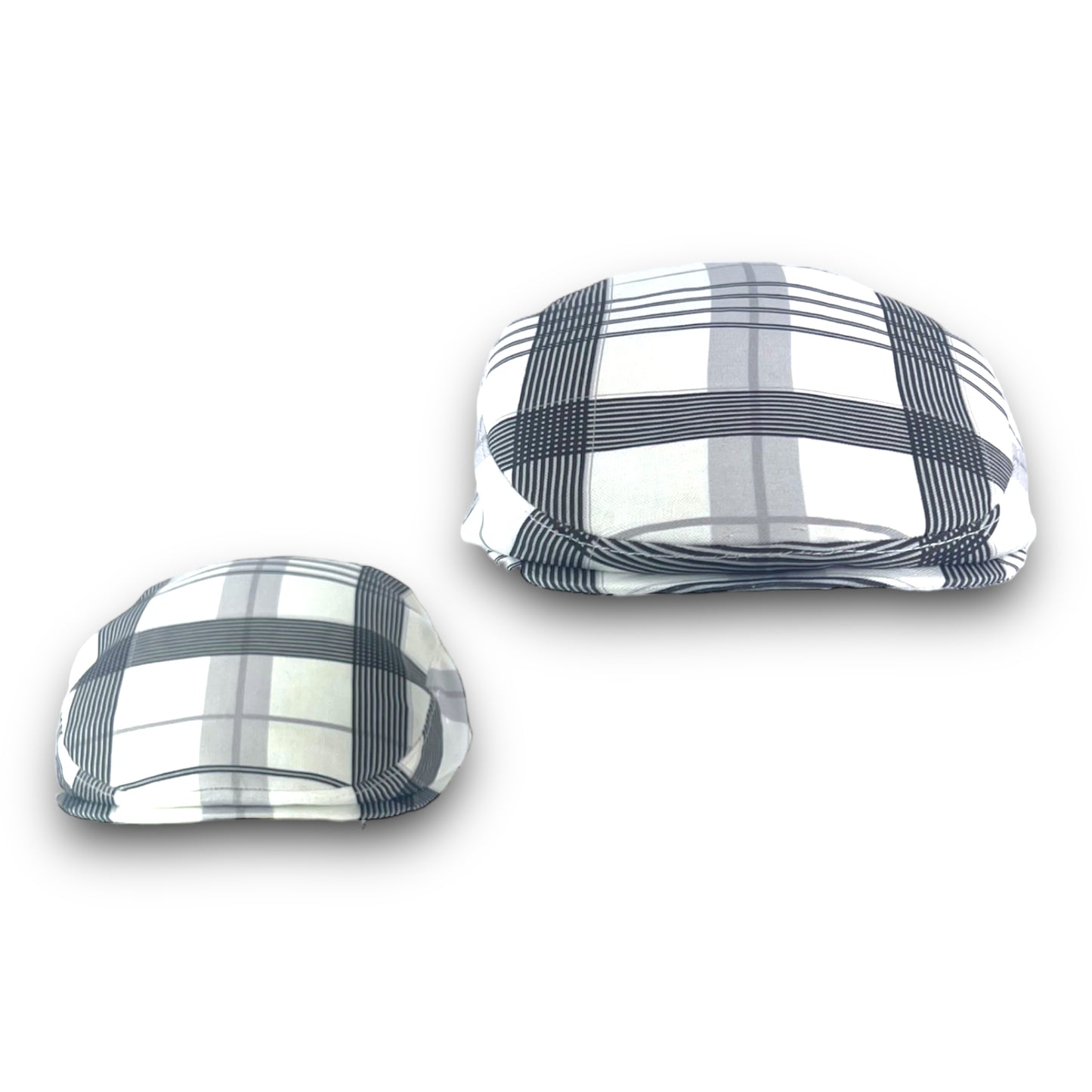 Father & Son Matching Original Print Custom Handmade Black Grey and White Linen-Cotton Jeff Cap