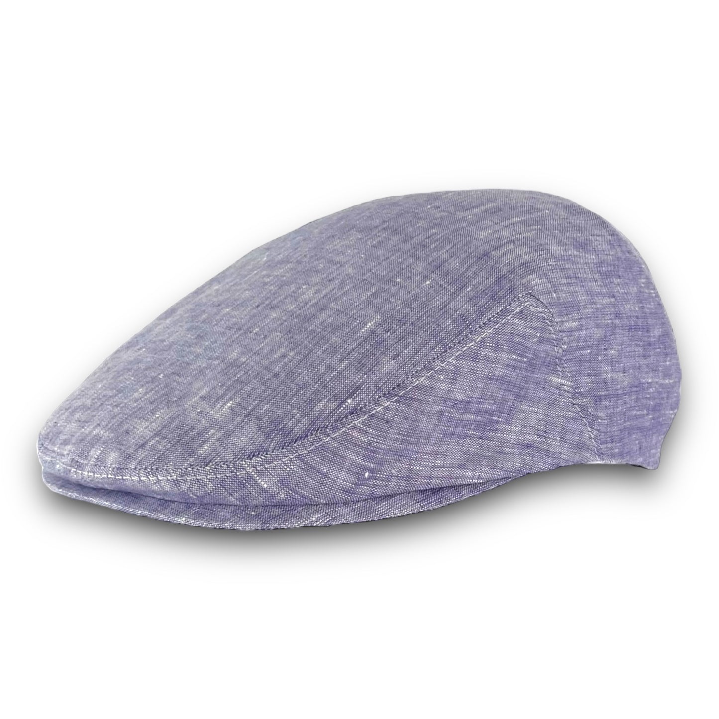 Custom Flat Cap Handmade to Order in Heathered Purple Haze Lightweight Linen Chambray