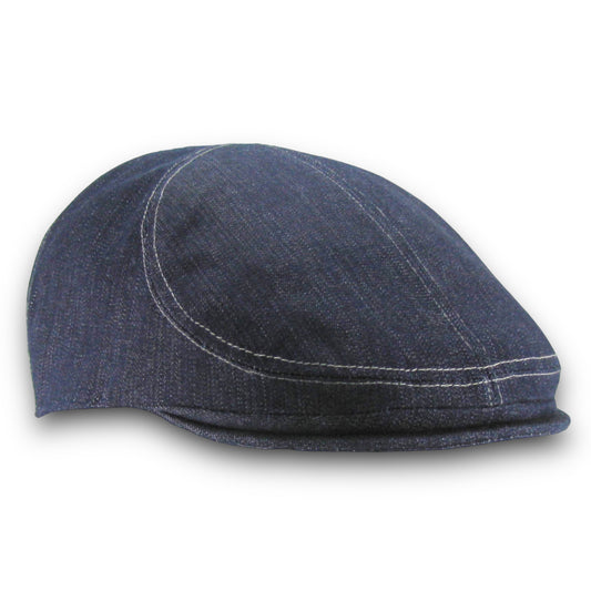 Custom Handmade Denim 6-Panel Handmade Flat Cap