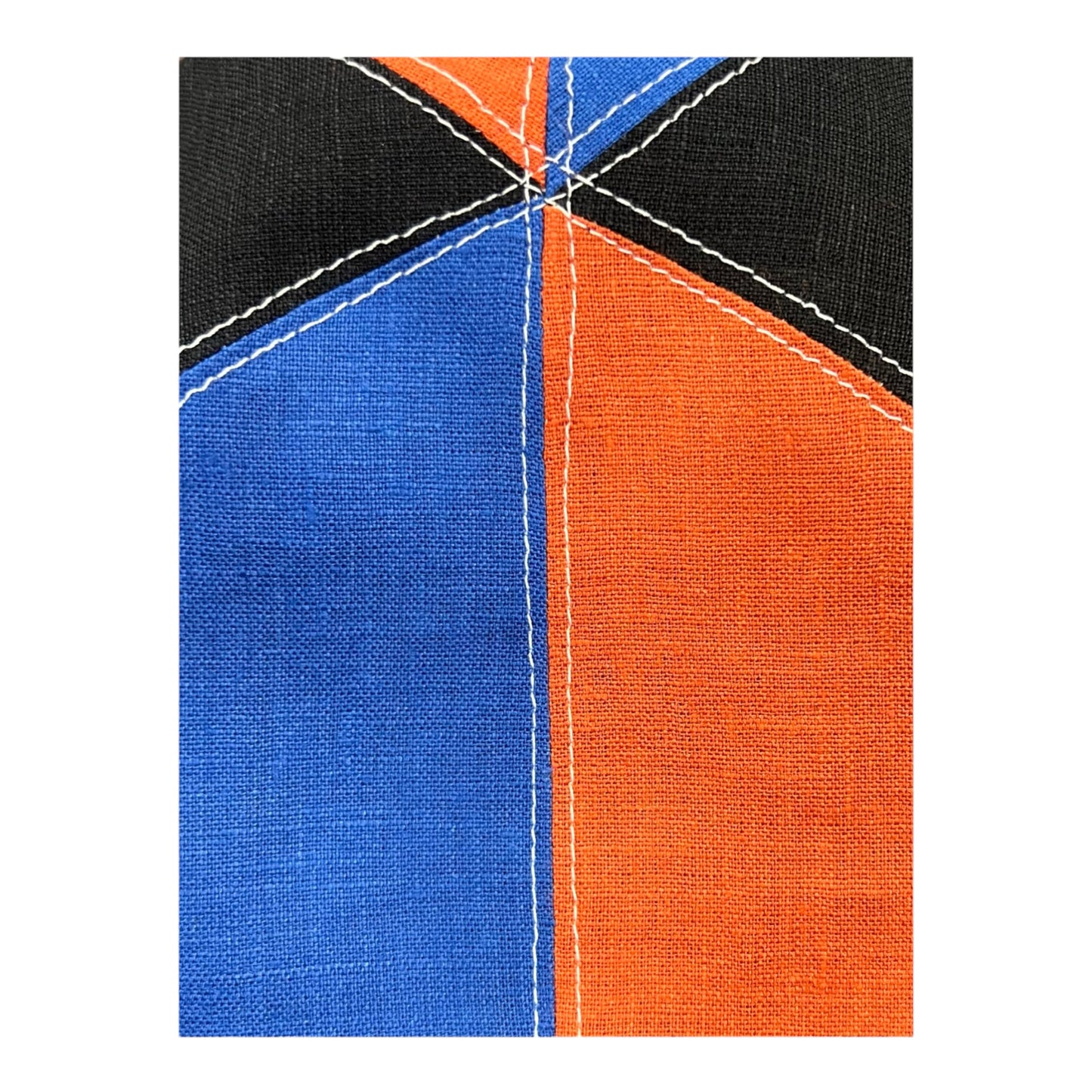 Custom Handmade 6-Panel Colorblocked Linen Flat Cap
