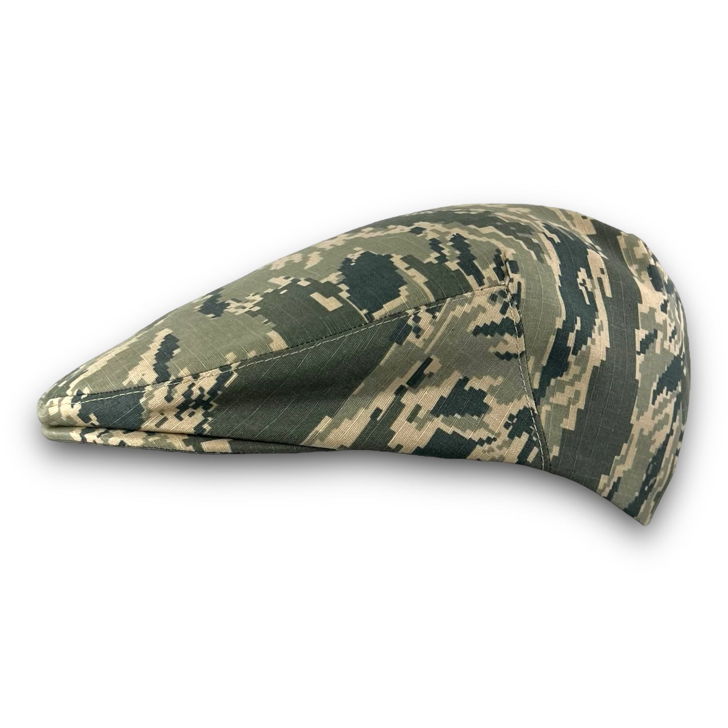 Custom Handmade Flat Cap in US Air Force ABU Tiger Stripe Nylon Cotton Riptop Camouflage Fabric
