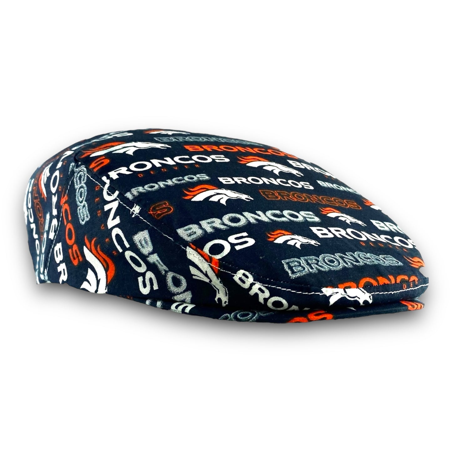 Custom Handmade Jeff Cap in Denver Broncos Glitter Logo Print Fabric