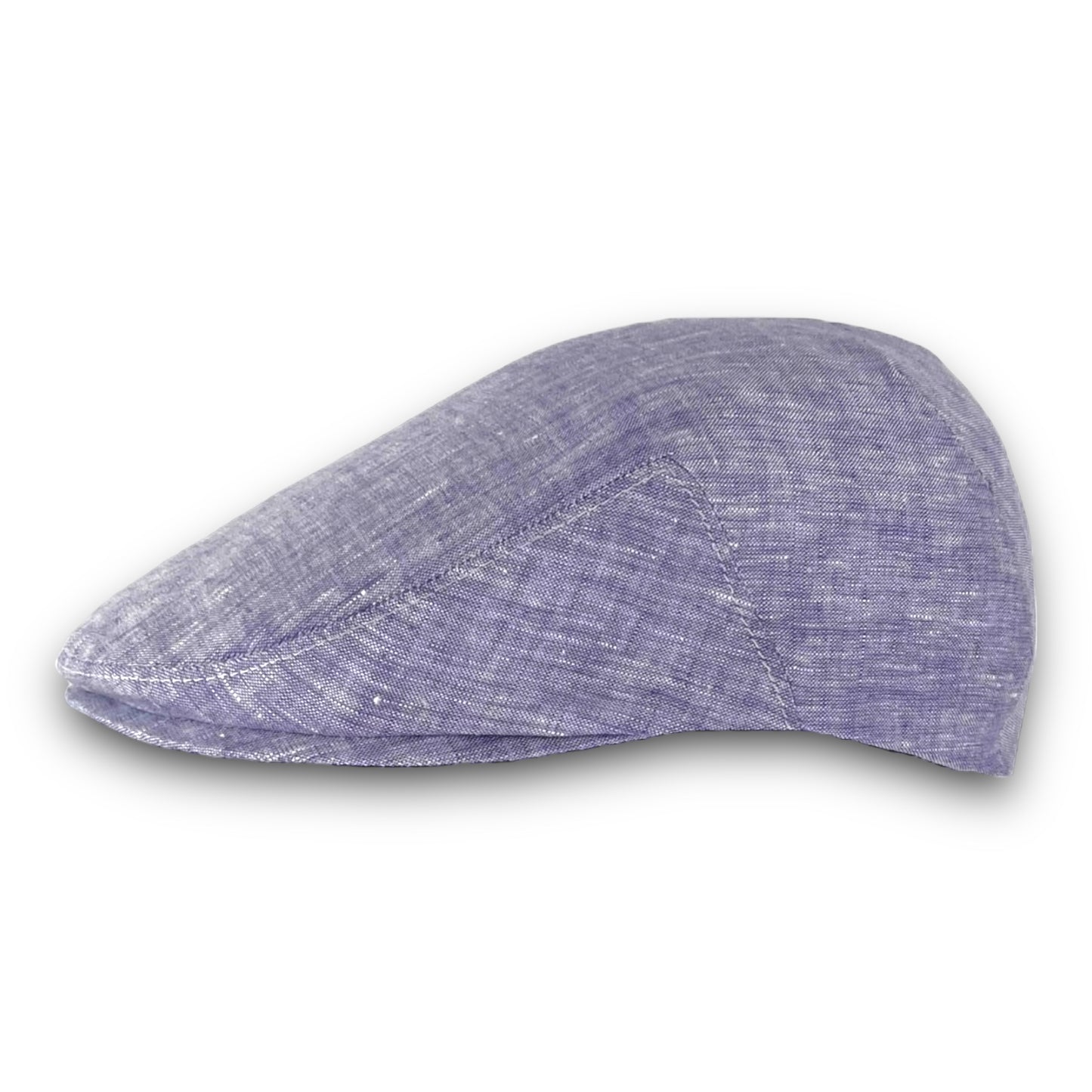 Custom Flat Cap Handmade to Order in Heathered Purple Haze Lightweight Linen Chambray