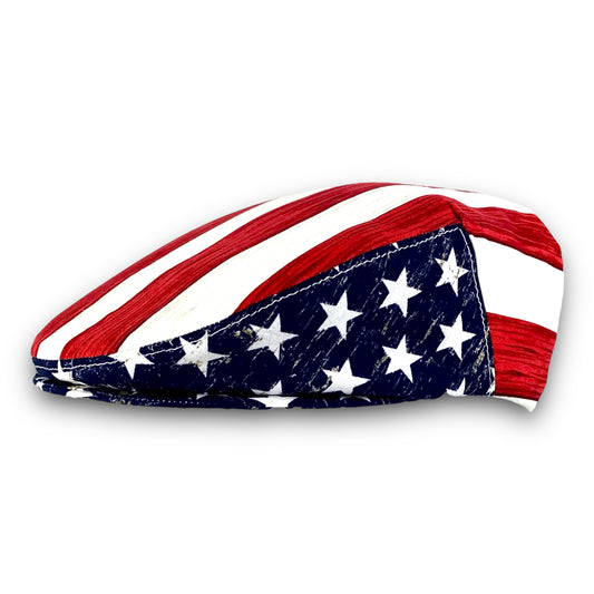 Custom Handmade Patriotic American Flag Inspired Stars and Stripes Print  Cotton Jeff Cap