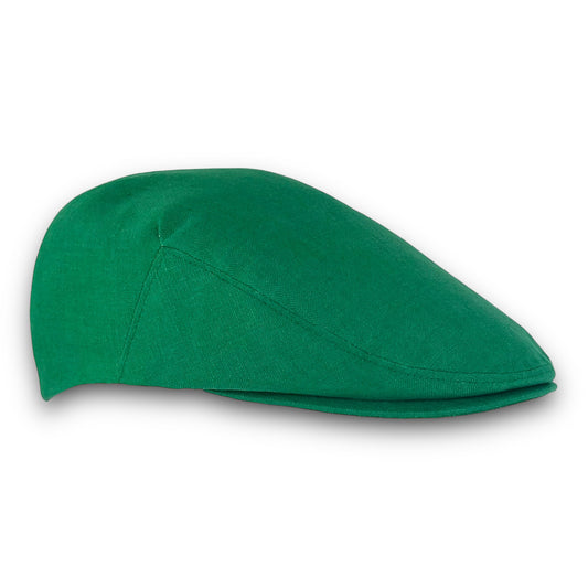 Custom Handmade Kelly Green Linen Jeff Cap