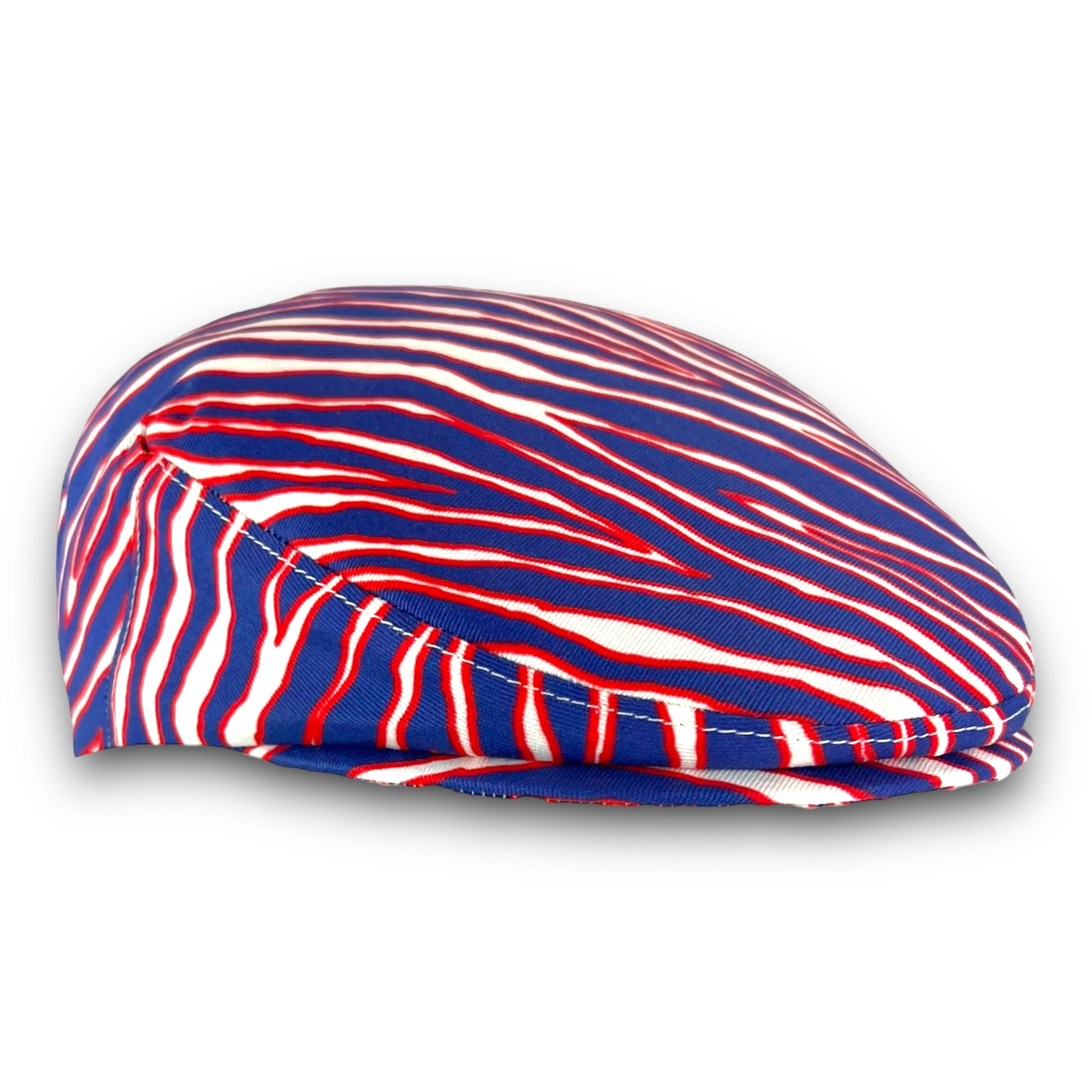 Custom Handmade Jeff Cap in Buffalo Bills Colors Zebra Stripe