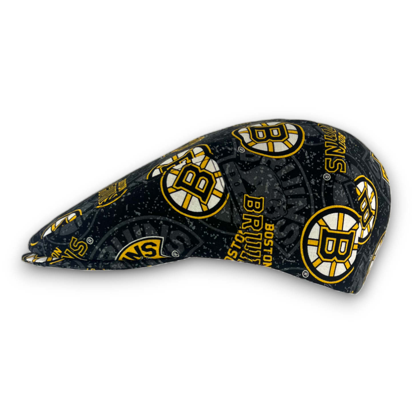 Custom Made Jeff Cap Handmade in Boston Bruins Watermark Print Fabric