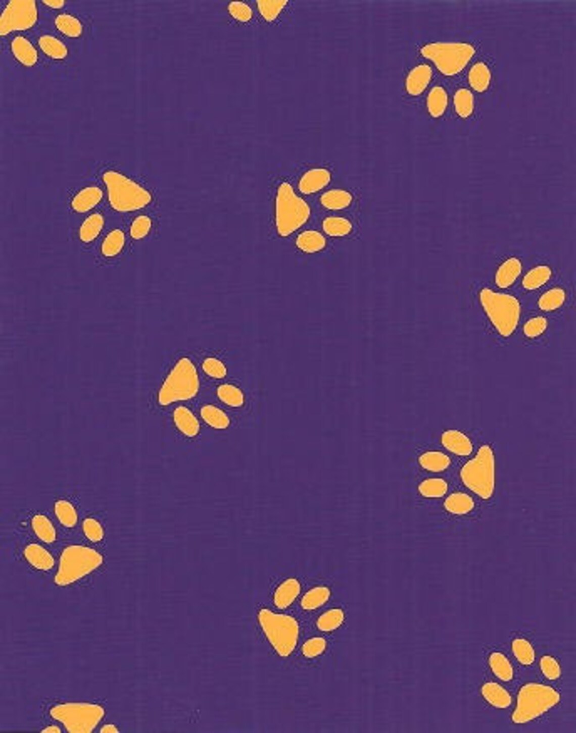 Private Listing Custom Order - Gold Paw on Purple Cotton Fabric
