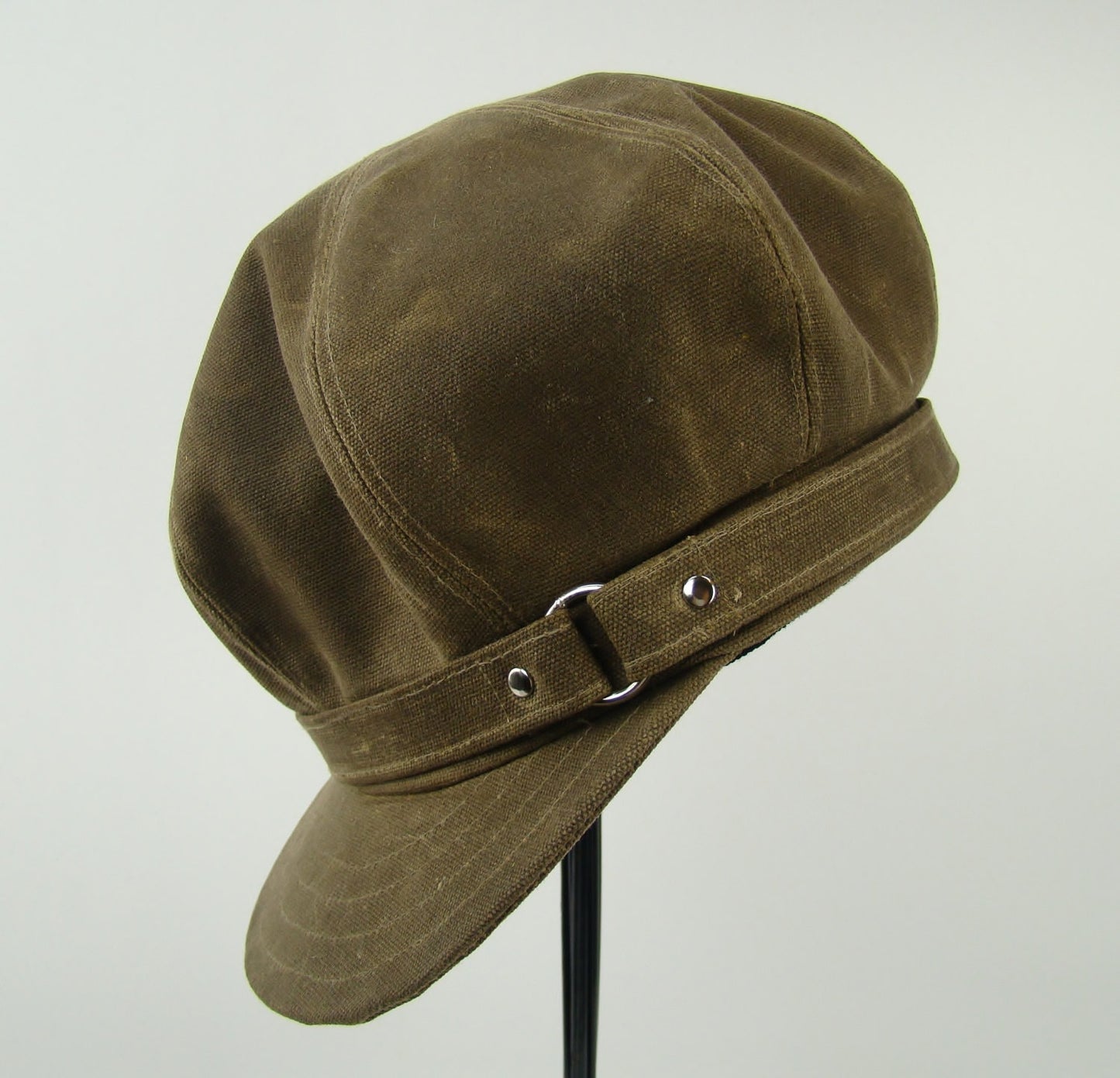 Custom Handmade  OVERSIZED NEWSBOY 8-Panel Handmade Cap Driving Cap for Men or Women in Stone Waxed Canvas - Custom Hat