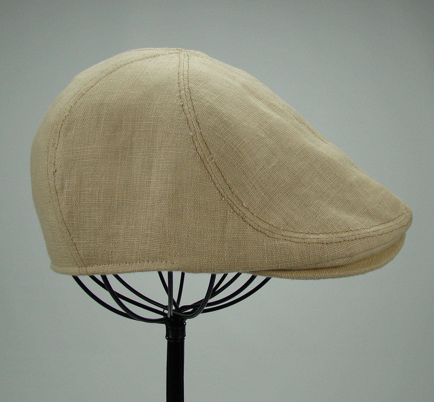 Handmade Cap Custom Handmade 6-Panel Handmade Linen Flat Cap Driving Cap for Men in ...